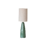 27.56 in. Reactive Glaze Green Ceramic Table Lamp with Linen Shade