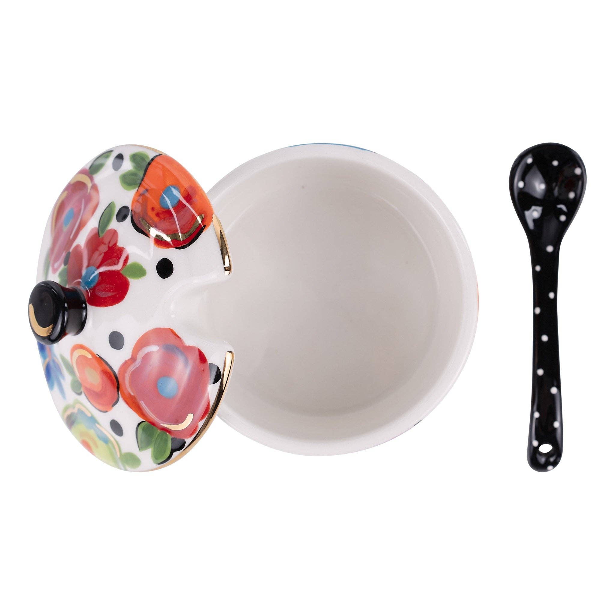 Polka Dot Flowers Salt Dish