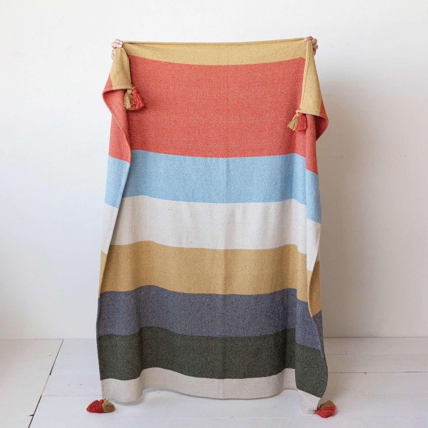 Striped Throw With Tassels