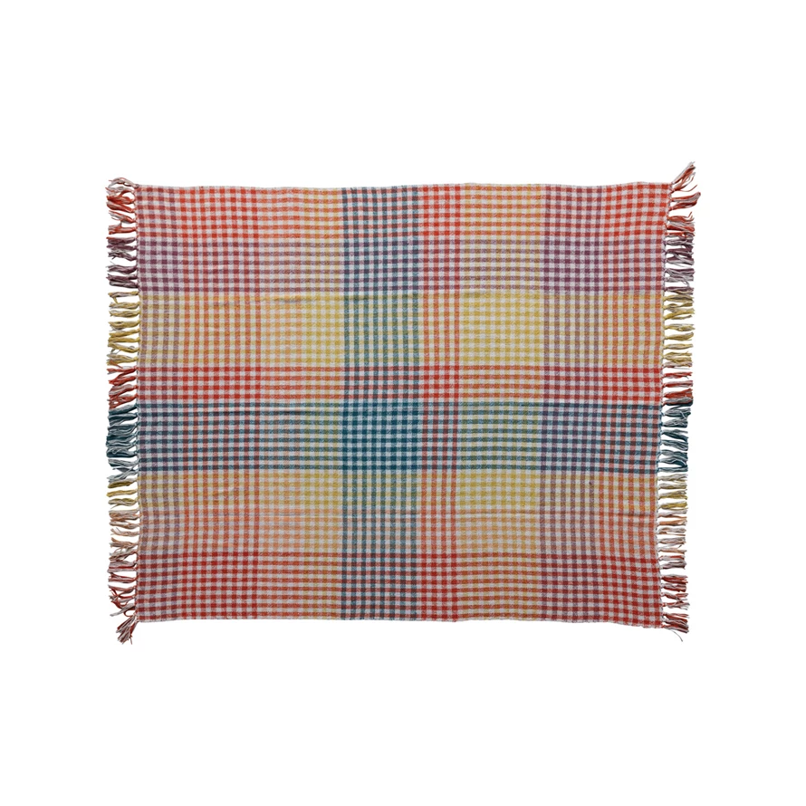 Woven Cotton Plaid Throw