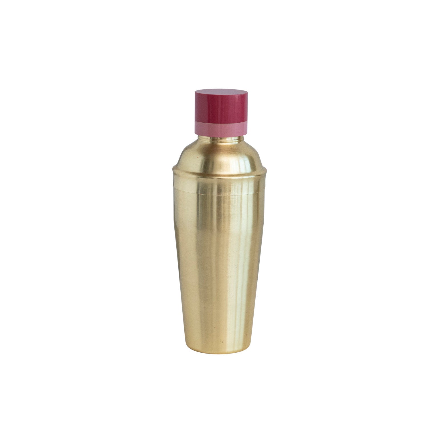 Brass Cocktail Shaker W Pink Lid