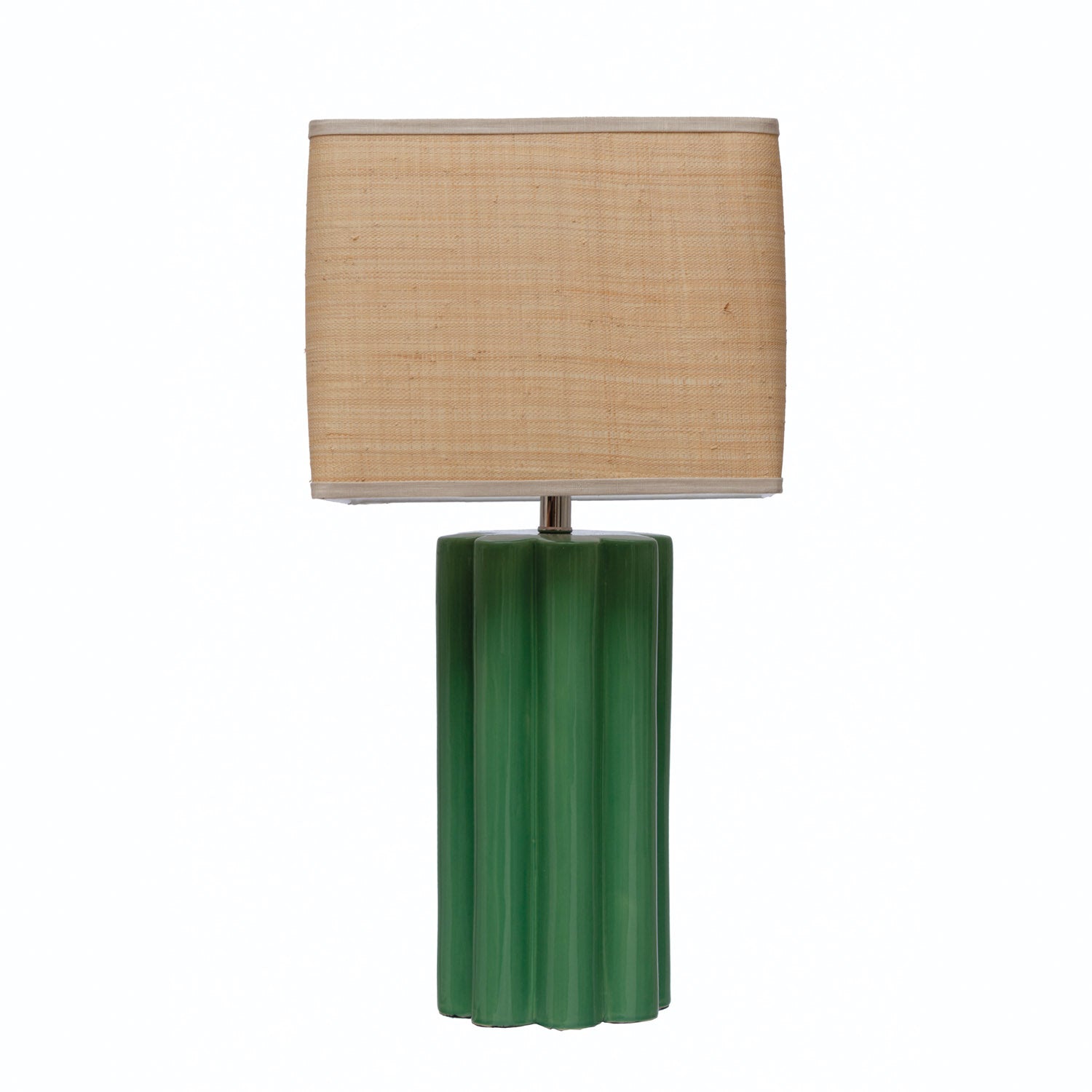 Jade Green Stoneware Fluted Lamp