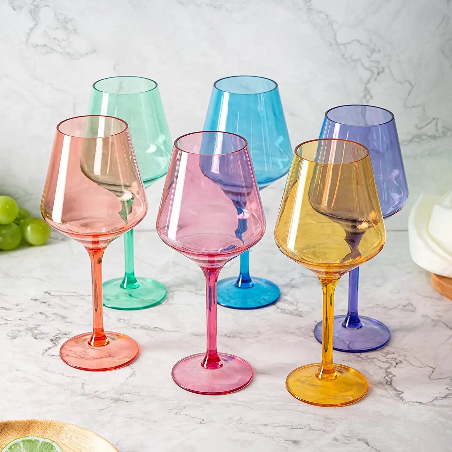 Acrylic Stemmed Wine Glass Set