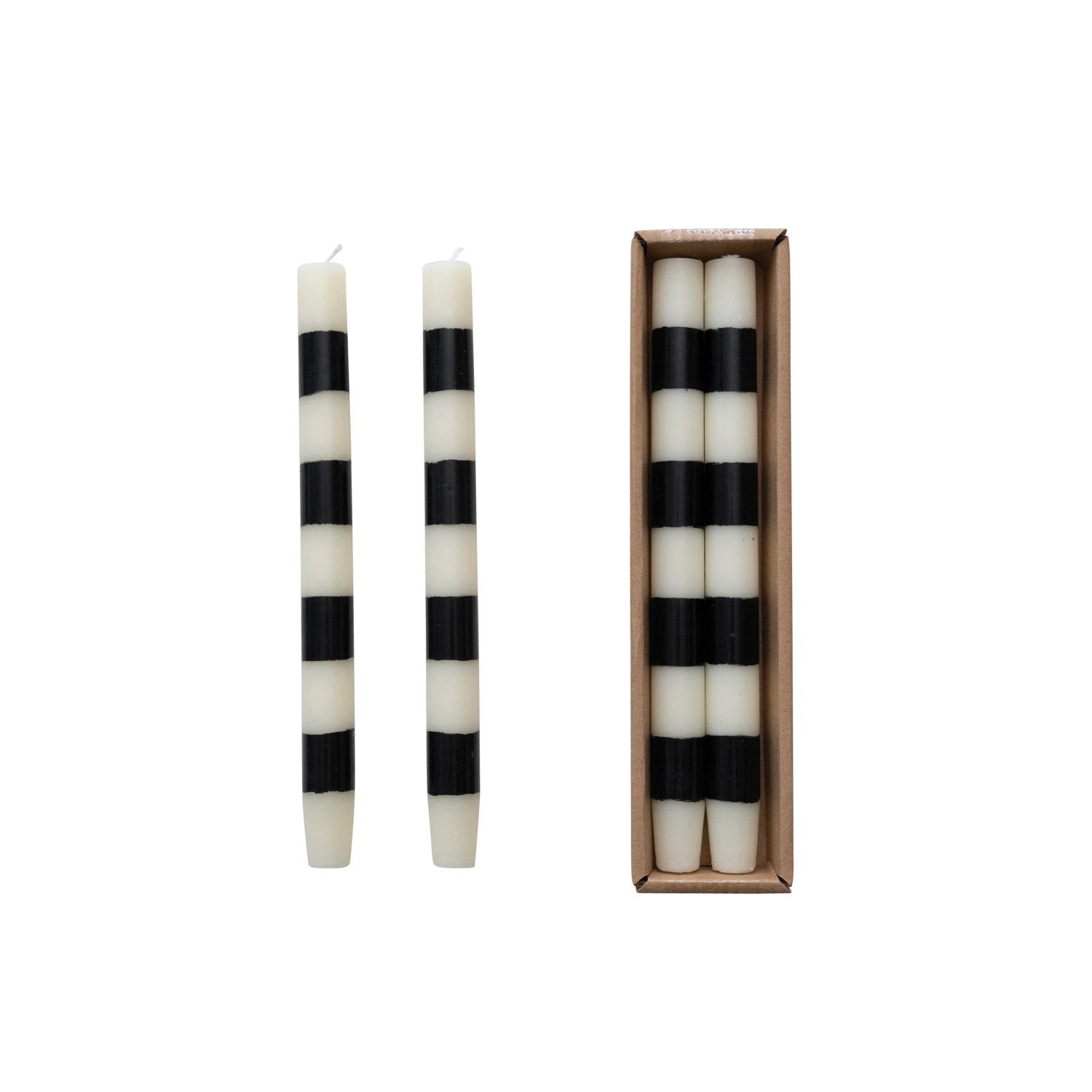 Black & Ivory Stripe Tapers