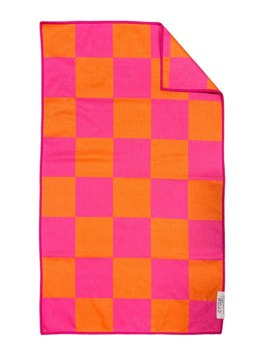 Sadie: Double-Sided Hand Towel: Pink/Orange, 17x27 in, Hand Towel