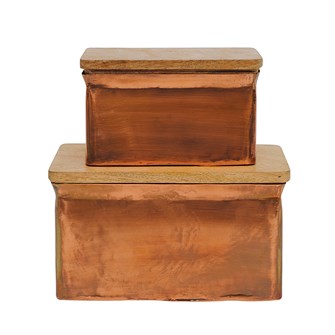 Metal Box with Wood Lid (Small)