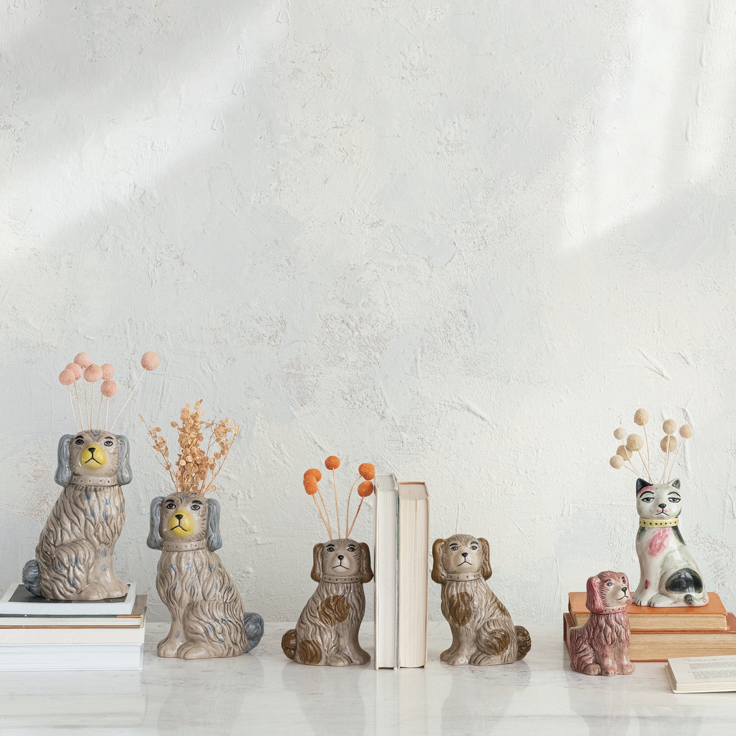 Stoneware Dog Vase